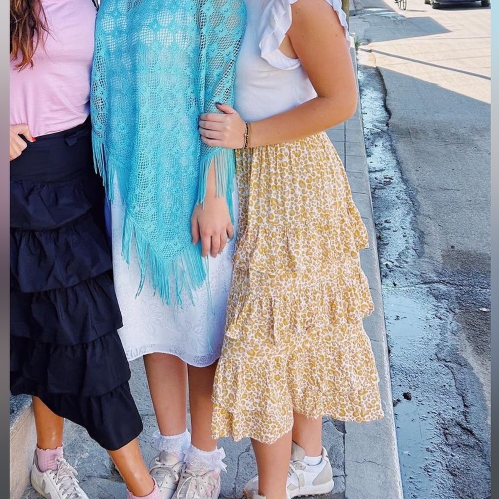 Yellow Cheetah print maxi skirt Target